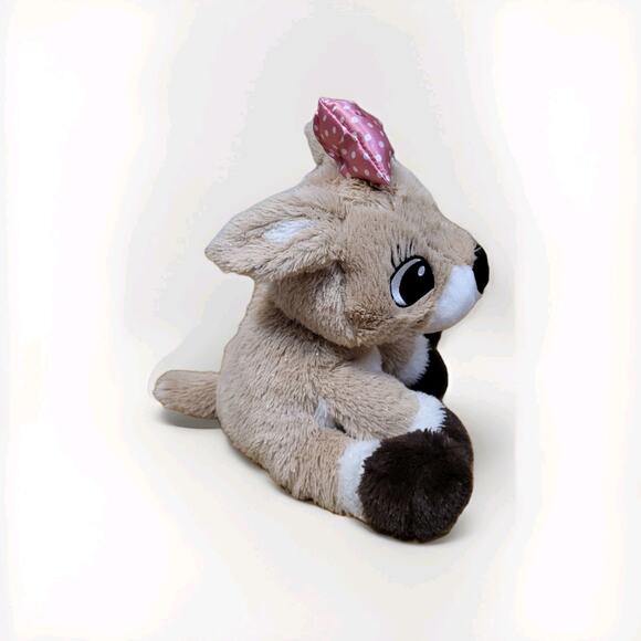 Rudolph the Red-Nosed Reindeer Clarice Plush Brown Sparkle Deer w/ Pink Dot Bow - Picture 4 of 9